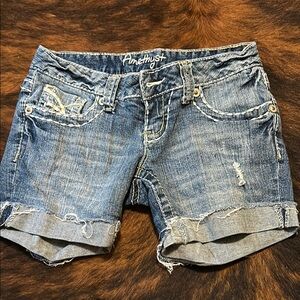 Amethyst Jeans Blue Distressed Jean Shorts